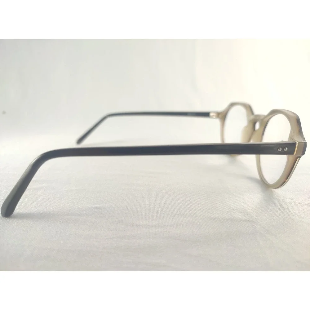 Linda Farrow Luxe Round Optical Eyeglass Frames 48-20-145 Gray Tortoise Acetate